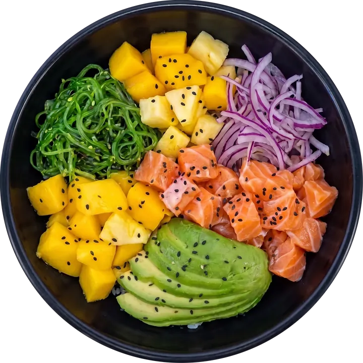 Poke Umami Premium con salmón, mango y aguacate